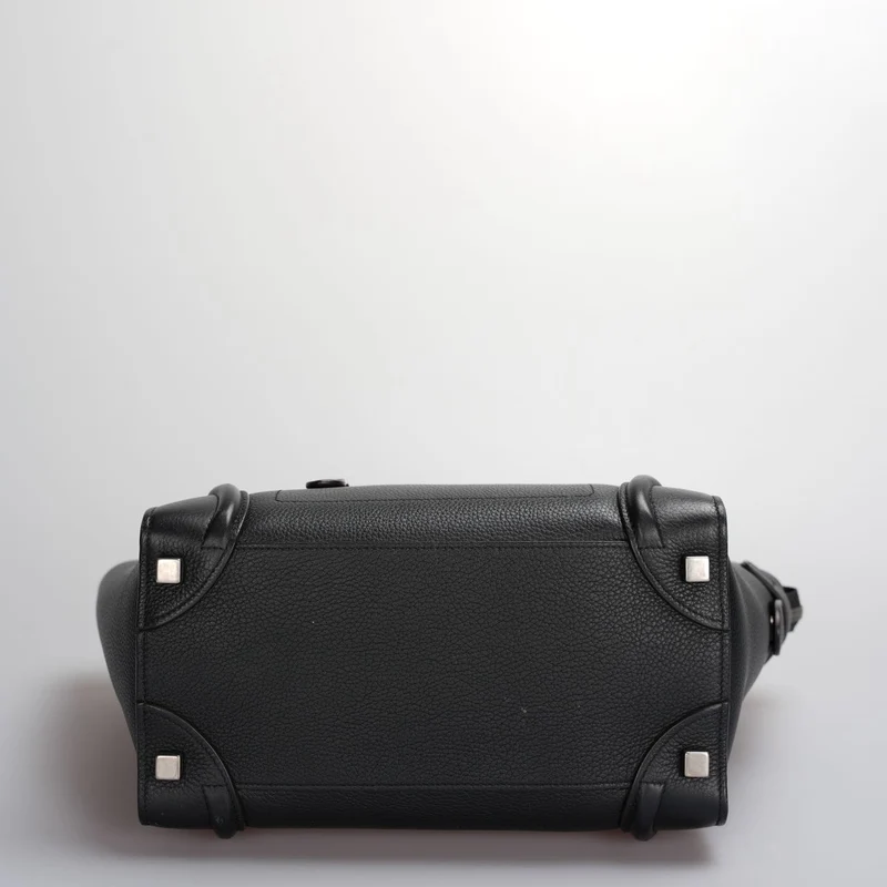 CELINE Micro Luggage Lederhandtasche in Schwarz
