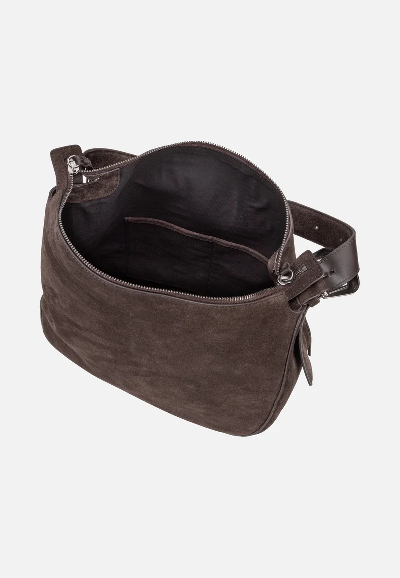 Ines Hobo L Suede Deep Soil - Hobo Bag