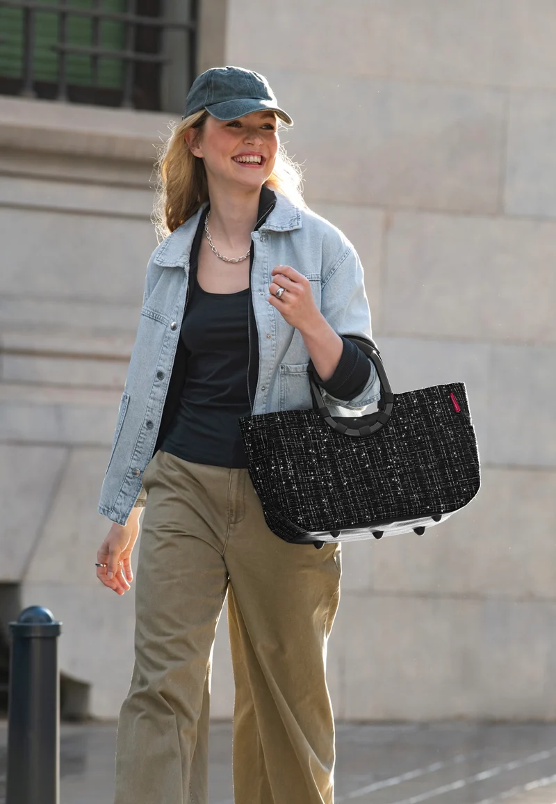 Loopshopper M Bouclé Black - Einkaufskorb