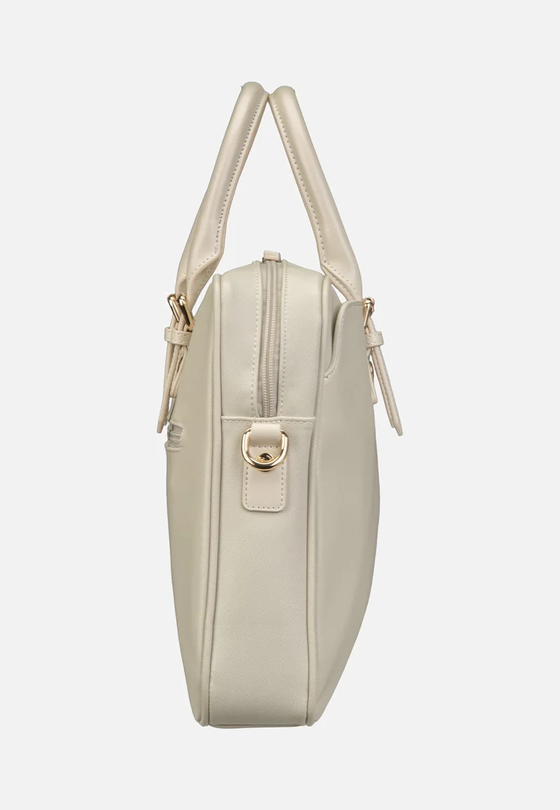 Ella Saffiano Briefcase Beige - Aktentasche
