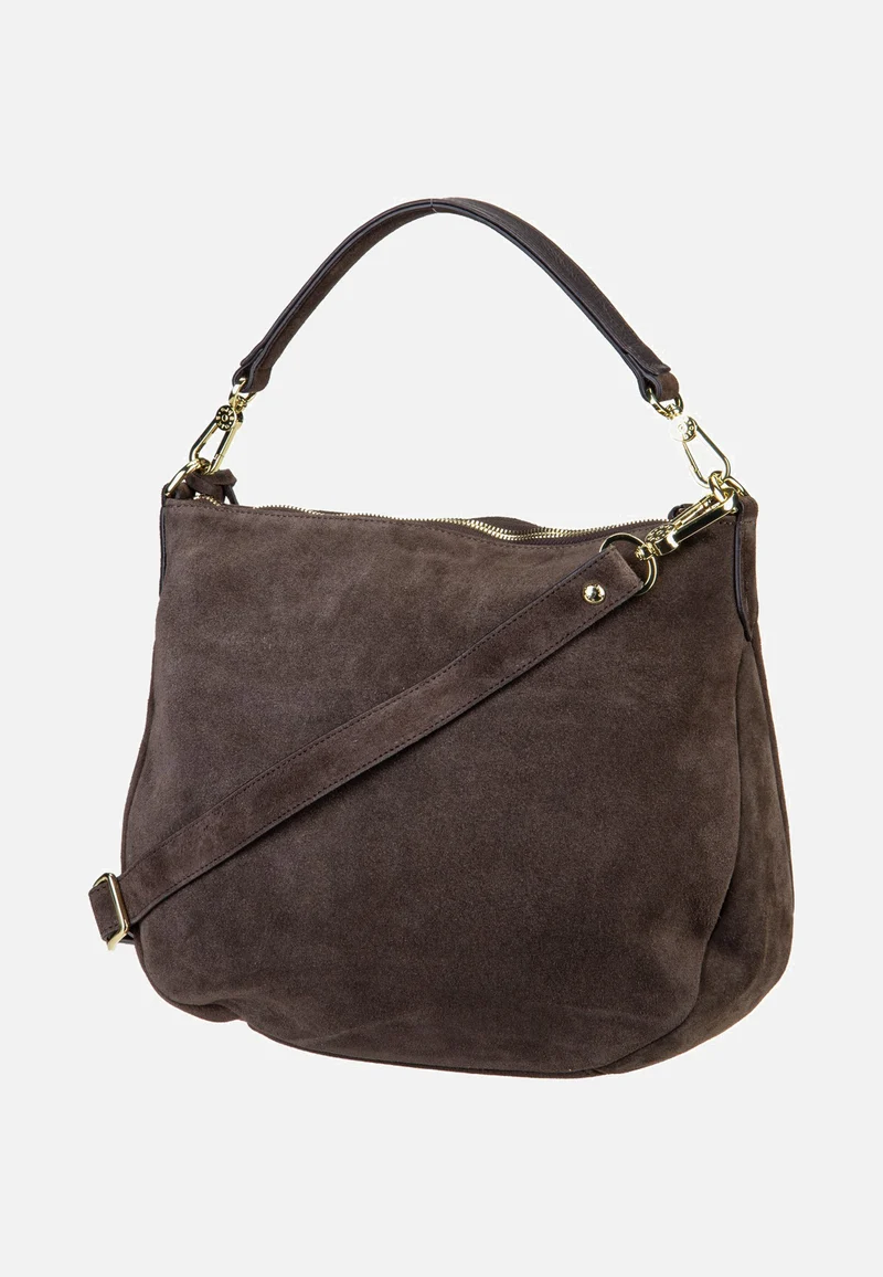 Juna Small Suede Dark Brown - Hobo Bag