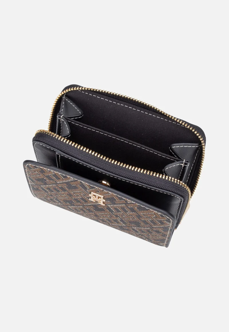 TH Icon Med Za W/Flap Mono Print Black Mix - Portemonnaie