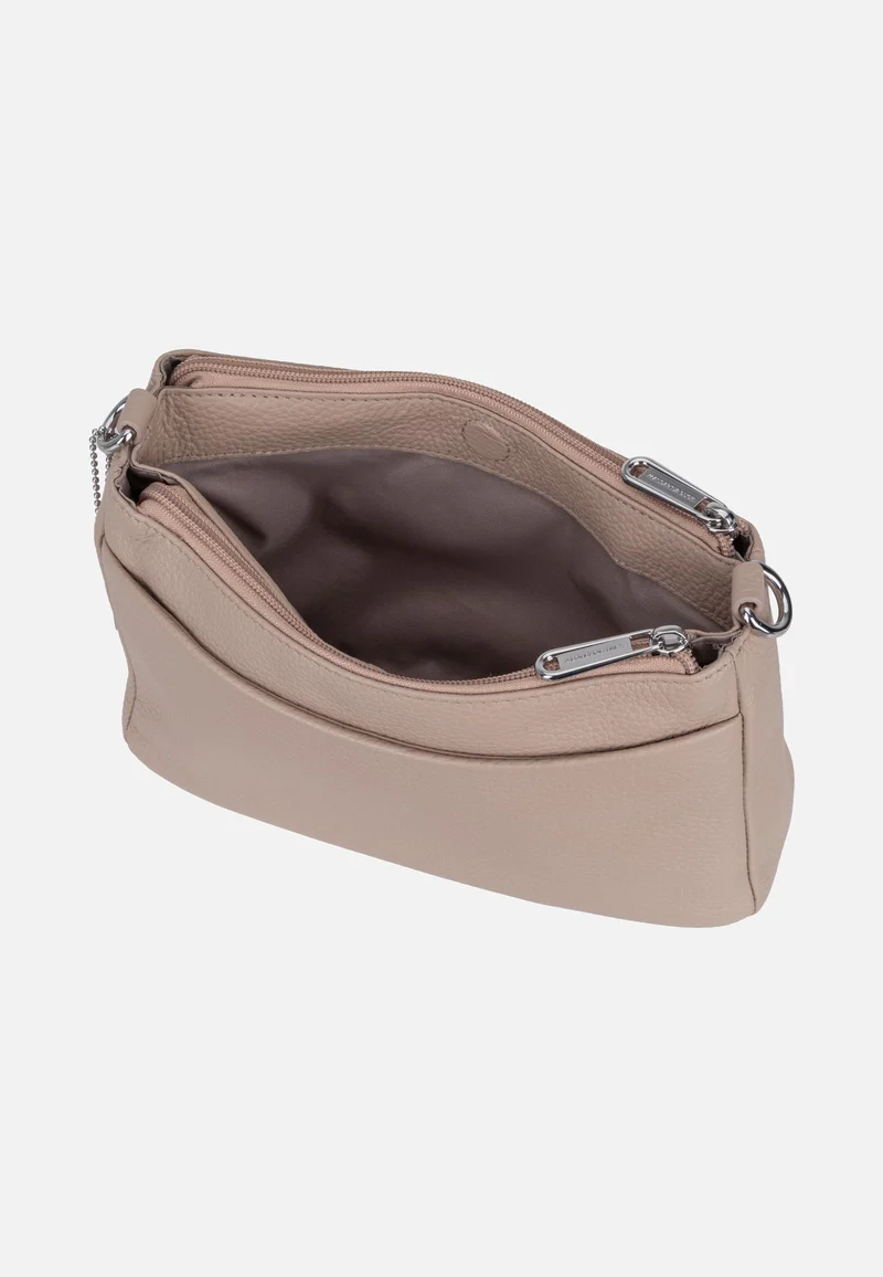 Mellow Leather Double Zipped FZTA8 Warm Taupe - Crossbody Bag
