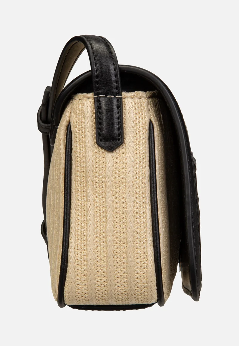 K/Signature Raffia Crossbody Natural/Black - Crossbody Bag