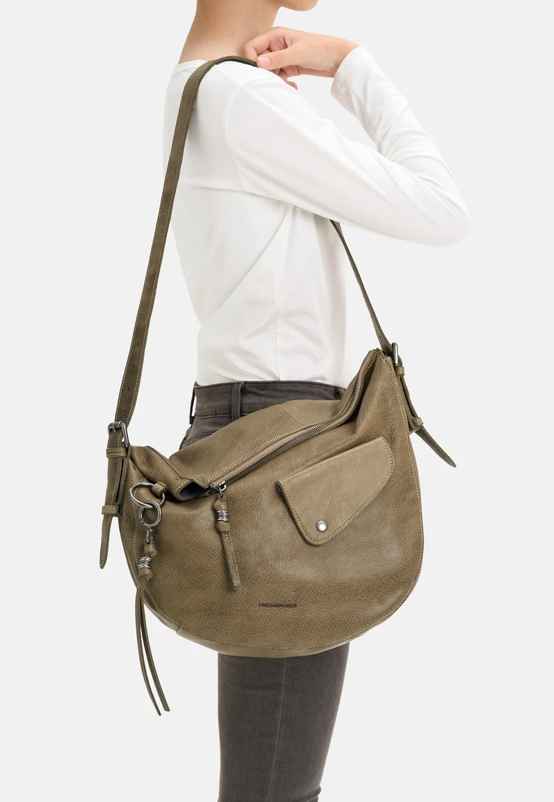 My Forever Friend Shoulderbag With Front Pocket Muddy Khaki - Schultertasche