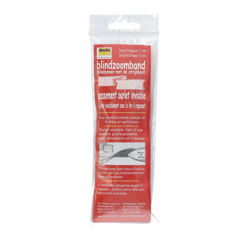Antex Blindsaumband aus Vlies 40 mm x 5 Meter, zum Aufbügeln, 231, Schwarz